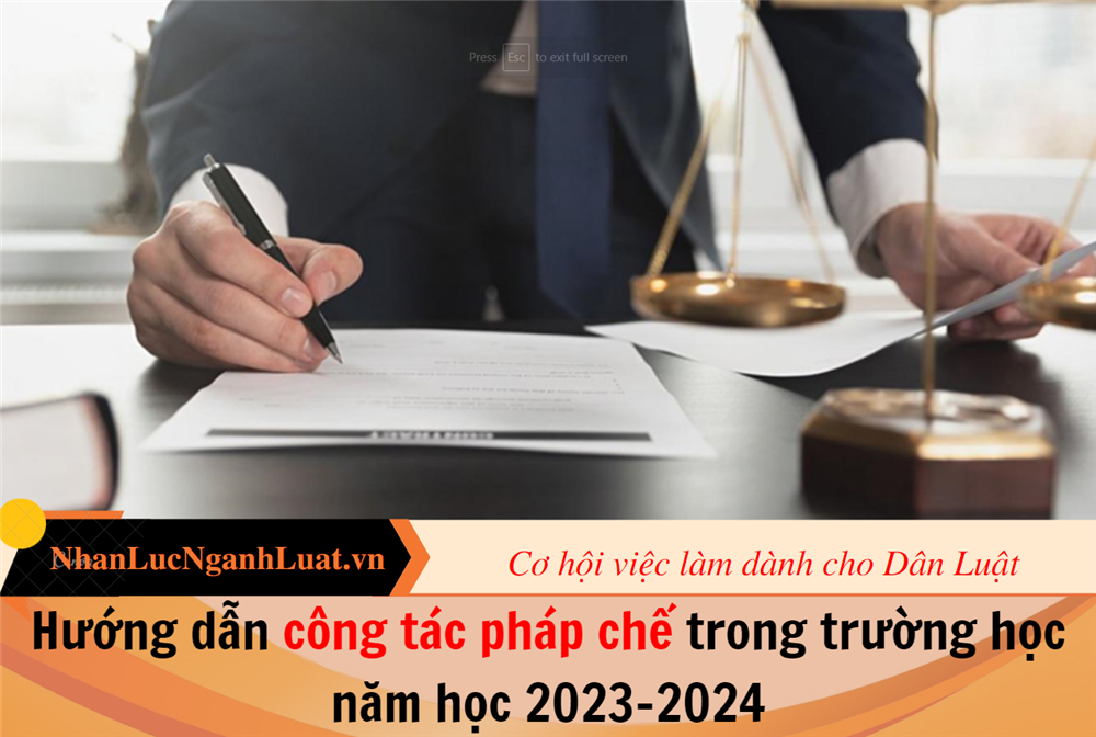 Hướng dẫn công tác pháp chế trong trường học năm học 2023-2024