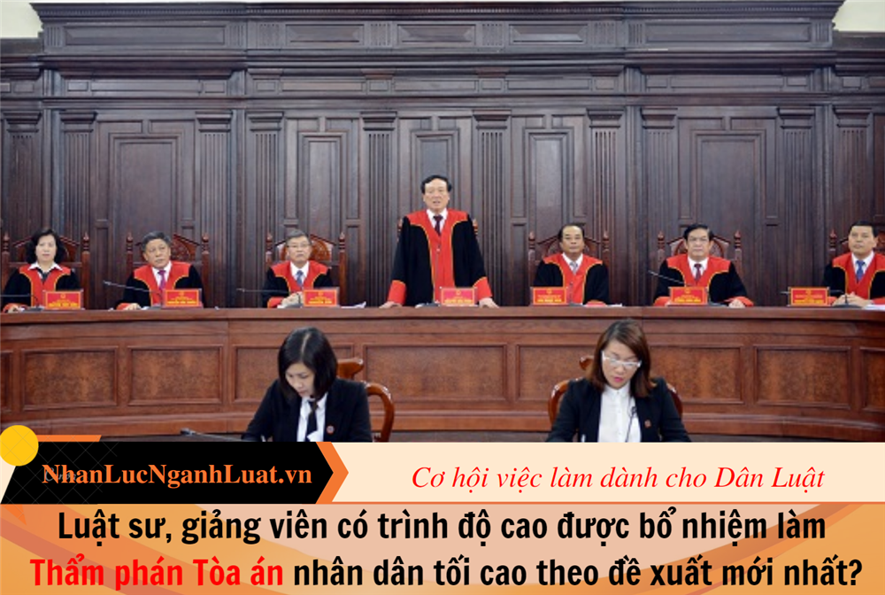 Luật sư, giảng viên có trình độ cao được bổ nhiệm làm Thẩm phán Tòa án nhân dân tối cao theo đề xuất mới nhất?