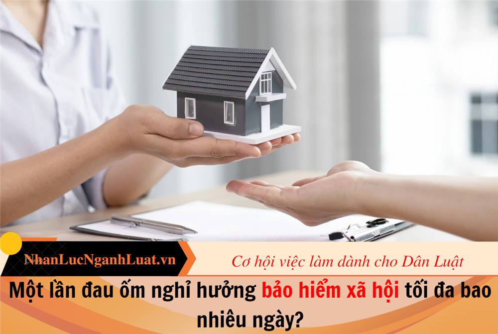 Một lần đau ốm nghỉ hưởng bảo hiểm xã hội tối đa bao nhiêu ngày?