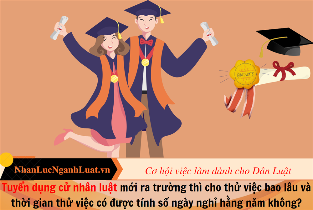 Tuyển dụng cử nhân luật mới ra trường thì cho thử việc bao lâu và thời gian thử việc có được tính số ngày nghỉ hằng năm không?