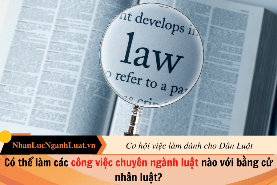 Có thể làm các công việc chuyên ngành luật nào với bằng cử nhân luật?