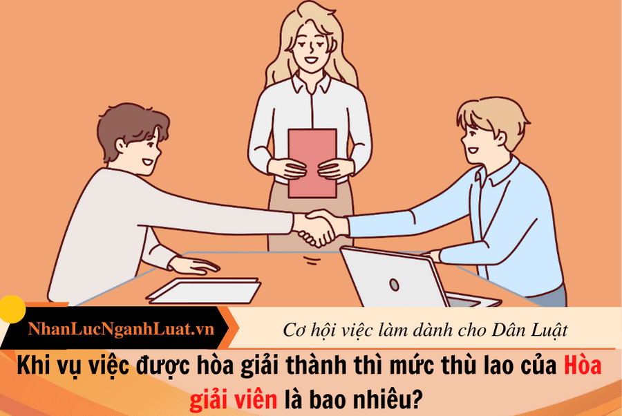 Khi vụ việc được hòa giải thành thì mức thù lao của Hòa giải viên là bao nhiêu?