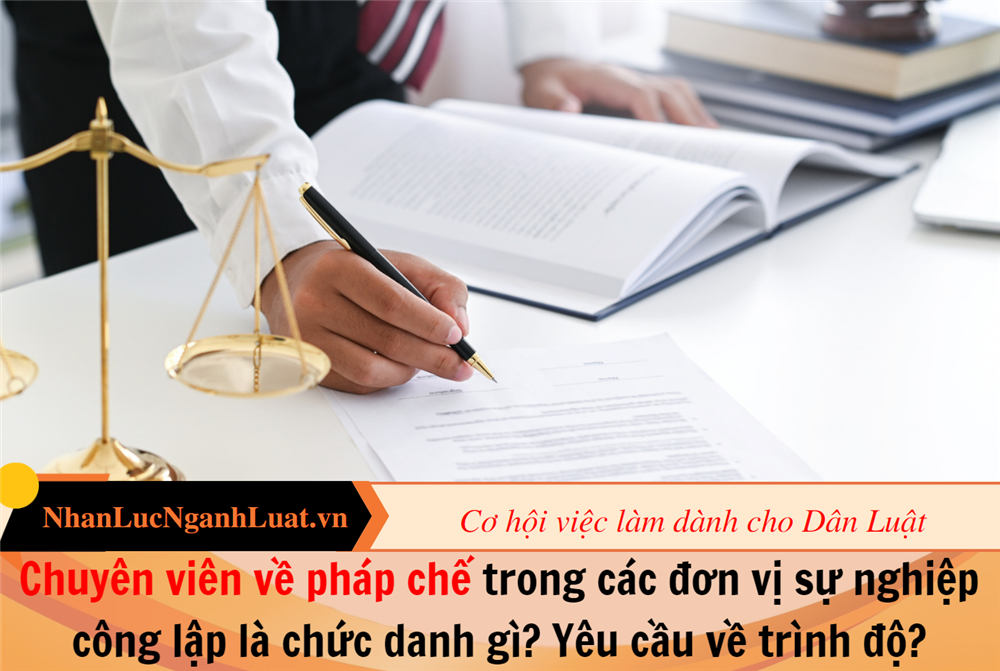 Chuyên viên về pháp chế trong các đơn vị sự nghiệp công lập là chức danh gì? Yêu cầu về trình độ?