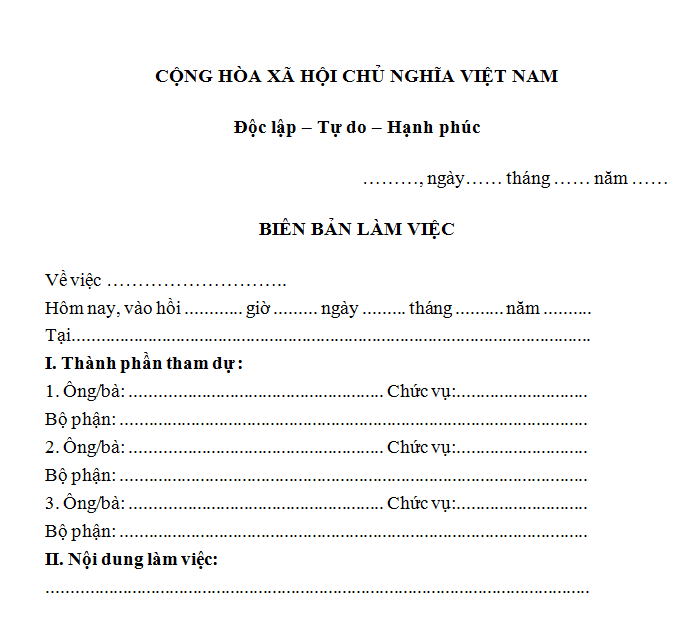 Mẫu biên bản